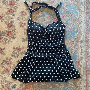 Size 16 retro polka dot swim dress one piece